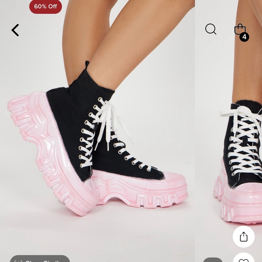 Kenzie High Cut Sneakers - Black/Pink